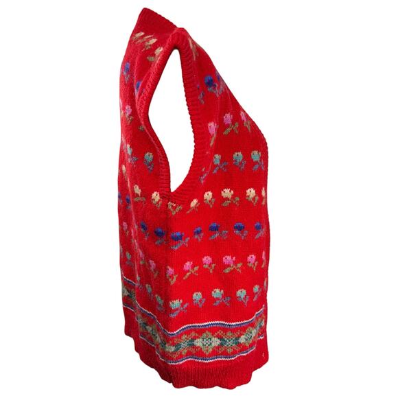 Deans of Scotland Vintage‎ 100% Shetland Wool Red Argyle Sweater Vest Size M - Picture 3 of 6